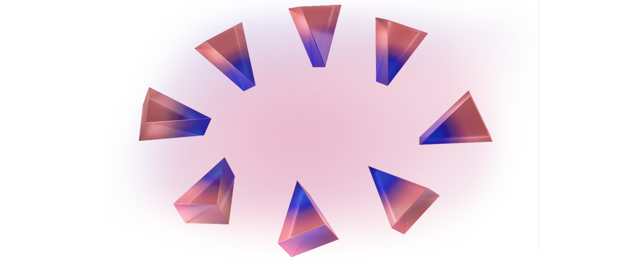 Un fondo de triángulos circulares con los colores de la Agencia BRANDED.
